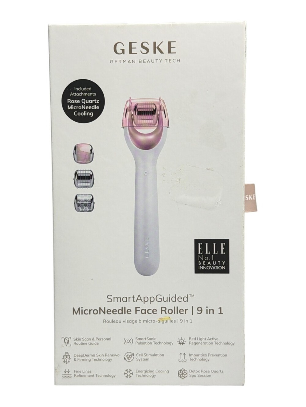 NEW Geske Smart App Guided MicroNeedle Face Roller 9 in 1 -New In Box